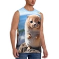 thumbnail image 2 of Uemuo Cute Guinea Pig Sea Pattern Men's Sleeveless T-Shirt,Muscle Athletic Tank Top, Moisture-wicking Quick-dry Breathable Classic Tee Top for Gym Run Outdoor Sports-Large, 2 of 8