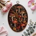 thumbnail image 7 of Canvas Wall Art Mushroom Seamless Boho Black Brown Mushroom Forest Vintage Mushrooms Oval Framed Canvas Prints Vintage Wall Hanging Decor for Home Decorations 8.6"x11.4", 7 of 7