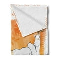 thumbnail image 2 of Goat Soft Flannel Fleece Throw Blanket, Horned Animal Ranch Theme 2 Mammals Standing on Vibrant Grungy Background, Cozy Plush for Indoor and Outdoor Use, 70" x 90", Orange Yellow White, by Ambesonne, 2 of 5
