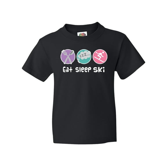 Inktastic Skiing Eat Sleep Ski Sports Youth T-Shirt