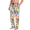 thumbnail image 2 of Colorful Flowers Floral Men's Pajama Pants Cotton Long Sleepwear Lounge Pants XL, 2 of 7