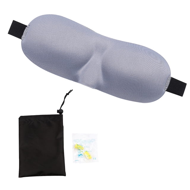 Lightweight 3D Contoured Sleep Eye Mask Set - Breathable 16g Eye Cover (218x84mm) with Waterproof Storage Pouch & Random Color Earplugs - Available in Black, Blue, Red, Grey Options