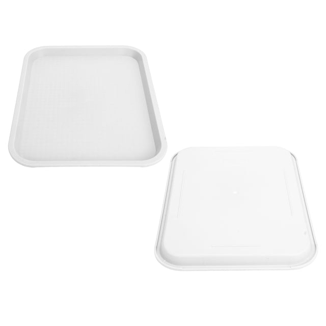 BANDEJA DE COMIDA RÁPIDA PP RECTANGULA ANTRESLIZANTE BANDEJA DE SERVICIO DE COMIDA Multiusos para Restaurante Cantina Cafetería Bandeja
