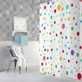 thumbnail image 4 of Kids Rainbow Shower Curtain for Bathroom, Colorful Geometric Cute Polka Dot Fabric Shower Curtains Set, White Modern Restroom Decor Accessories with Hooks 72X72Inches, 4 of 6