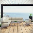 thumbnail image 2 of Modern Contemporary Urban Design Outdoor Patio Balcony Seven PCS Sectional Sofa Set, Beige, Aluminum, 2 of 8