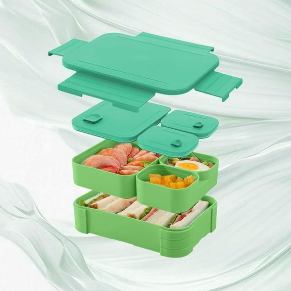 1000 ml Silicone Bento Box Lunch Container with 3 Compartments 13x20 cm Lunch Box Leak-Proof Food Divider Ideal Portion for Adults Dishwasher Safe Food Safe