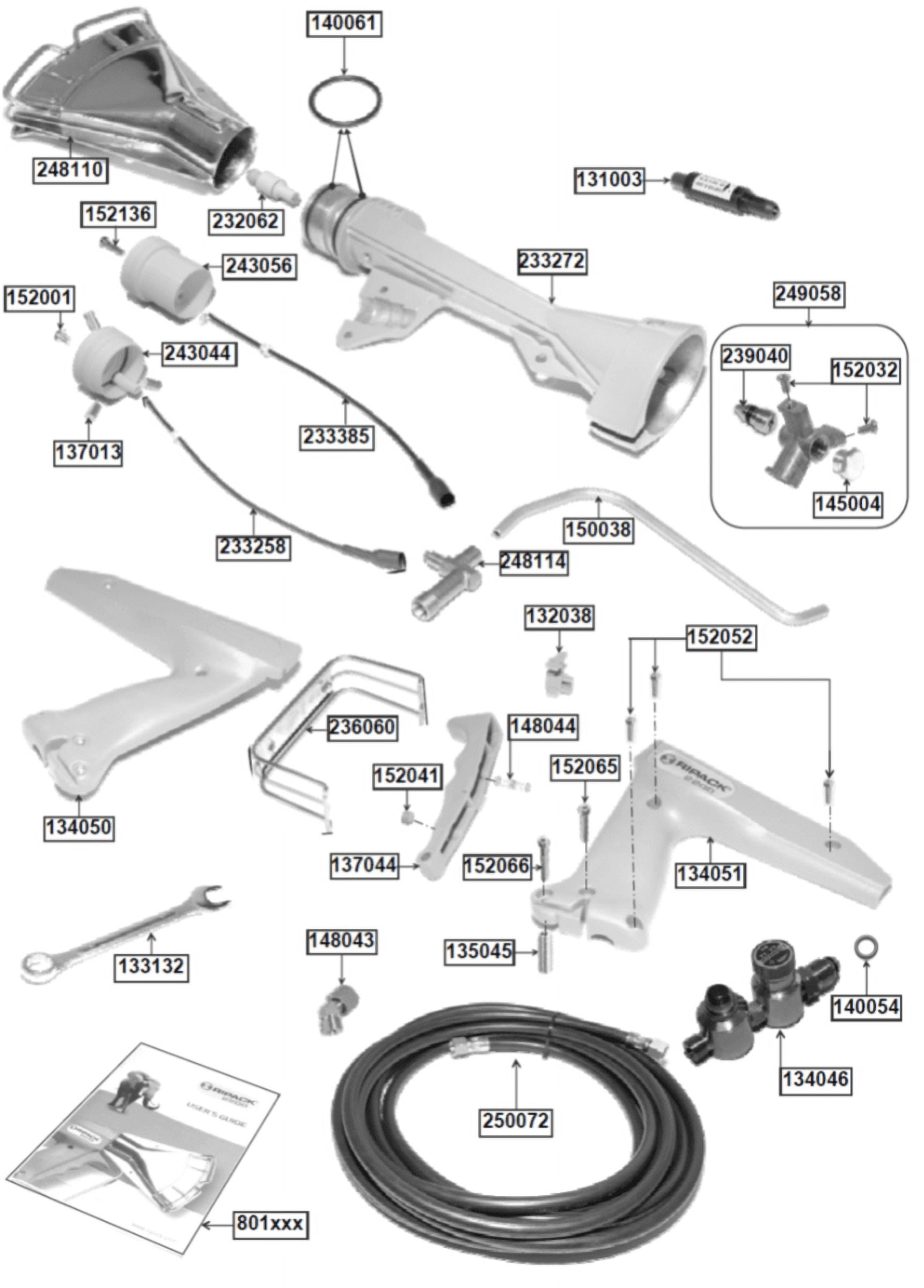 Ripack 2000 & 2200 Heat Gun Conversion kit NatGas 38-44psi