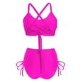 thumbnail image 4 of Trajes de baño de una pieza para mujer Conjuntos de bikini de cintura alta para mujer Trajes de baño con cordón Traje de baño cruzado con lazo en la espalda Traje de baño para mujer, 4 of 5