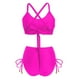 thumbnail image 4 of Trajes de baño de una pieza para mujer Conjuntos de bikini de cintura alta para mujer Trajes de baño con cordón Traje de baño cruzado con lazo en la espalda Traje de baño para mujer, 4 of 5