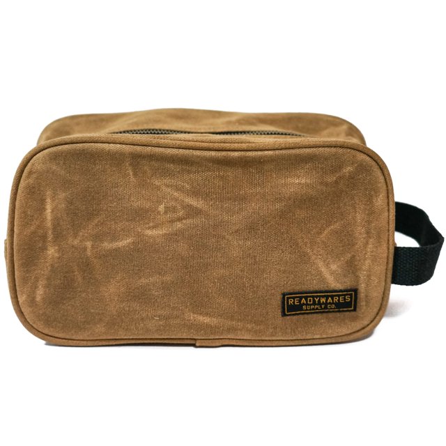 Readywares Trousse de Toilette, Kit de Rasage en Toile Cirée, Élégant et Durable, Beige