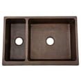 thumbnail image 2 of Premier Copper Products Ka25db33229 33" Farmhouse Double Basin Copper Kitchen Sink -, 2 of 3