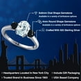 thumbnail image 2 of Gem Stone King 1.64 Ct Oval Sky Blue Aquamarine Black Onyx 925 Sterling Silver Ring, 2 of 6