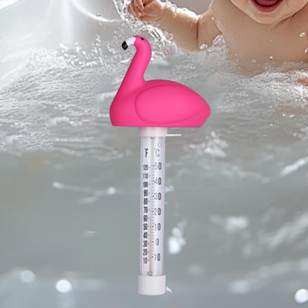 Termómetro flotante para piscina, portátil y divertido, con lecturas de -10 degreeC a 50 degreeC/10 degreeF a 120 degreeC. Flamenco