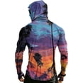 thumbnail image 4 of GrmtClth Sun Shirts for Men Long Sleeve Lightweight Sun Protection Shirt with Mask Fishing Hiking Swimming Running SPF Hooded Camo Rash Guard Moisture Wicking Shirt Purple L, 4 of 6