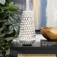 thumbnail image 2 of DecMode 13" Geometric Dot Gold Metal Vase with White Accents, 2 of 10