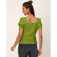 thumbnail image 4 of Moomaya Solid Tops For Women, Square Neck, Smart Chic Short Tops, 4 of 8