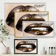 thumbnail image 4 of Designart 'Gold Black Lips Biting' Modern Framed Canvas Wall Art Print, 4 of 5