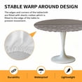 thumbnail image 2 of Elastic Fitted Round Tablecloth, Boho Brown Flower Waterproof Stretch Table Cover for 45"-54" Tables, Abstract Bohemia Pesley Floral Washable Outdoor Tablecloths for Patio, Picnic, Camping, 2 of 9