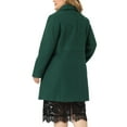 thumbnail image 4 of Agnes Orinda Women's Plus Size Winter Coats Notched Lapel Single Breasted Outerwear Elegant Long Trench Coat with Pocket 4X Dark Green, 4 of 7