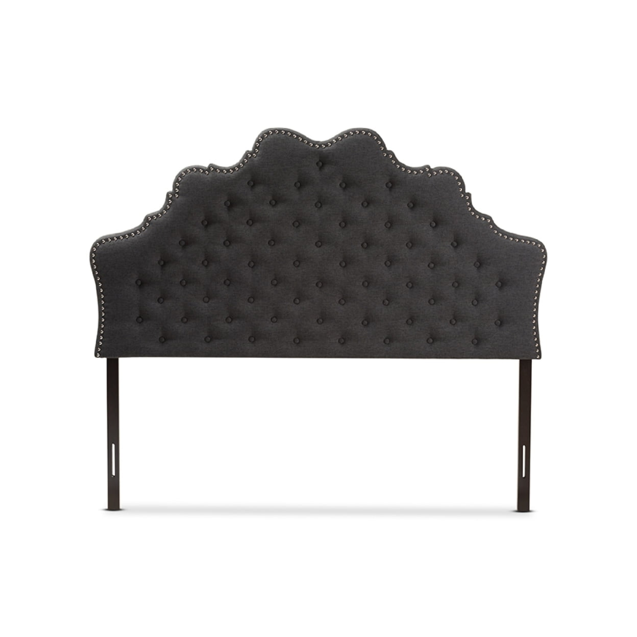 Baxton Studio Hilda Modern and Contemporary Dark Grey Fabric Queen Size Headboard,Wholesale Interiors