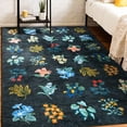 thumbnail image 4 of Wellber Area Rug Soft Vintage Floral Rugs Non Slip Carpet for Bedroom Living Room Home Deocr,4'x6',Blue, 4 of 6