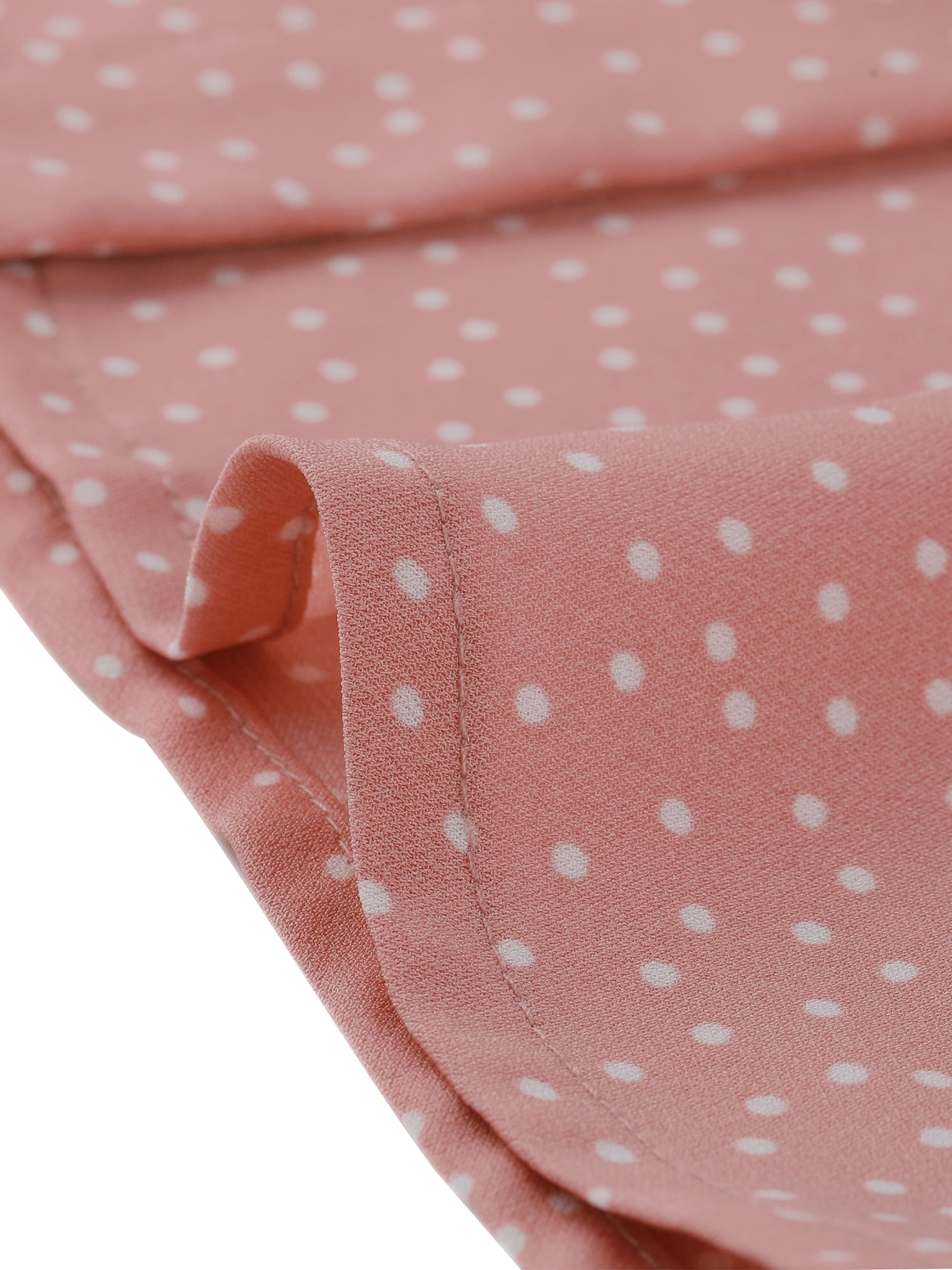 DARING DIVA Women's Polka Dots Peter Pan Collar Puff Sleeve Shirt 3XL Pink