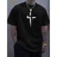 thumbnail image 1 of Camiseta informal de verano con estampado creativo cruzado para hombre, cuello redondo, manga corta, estilo urbano moderno para adultos, hombres, mujeres, adolescentes y jóvenes., 1 of 7
