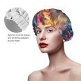 thumbnail image 2 of Kdxio Vibrant Rooster Painting Print Shower Cap for Women,Elastic and Reusable,Double Waterproof Layers Bathing Hat, 2 of 6