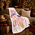 thumbnail image 3 of You Make Life Cheerful Lettering with Pink Navy Pom Poms Hearts and Stars, Playful Cheerleader Art Soft Flannel Blanket for Dorm and Bedroom, Graduation Gift, Home Decor, 3 of 9