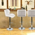 thumbnail image 5 of FULLWATT Adjustable Bar Stools PU Leather Seat Swivel Dining Chair Armless Barstools, Set of 2,White, 5 of 10