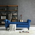 thumbnail image 6 of Modern Velvet End of Bed Storage Bench with Rolled Arms, Flip Top Upholstered Storage Ottoman Nailhead Trimmed Sofa Stool with Solid Wood Legs for Bedroom Living Room, 6 of 12