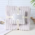thumbnail image 2 of Beautynvta 2 Piece Towel Set for Bathroom, Velvet Striped Soft Absorbent Towel Set, 1 Bath Towel 27.56x55.12 In and 1 Hand Towel 13.78x29.53 In, Gray, 2 of 6