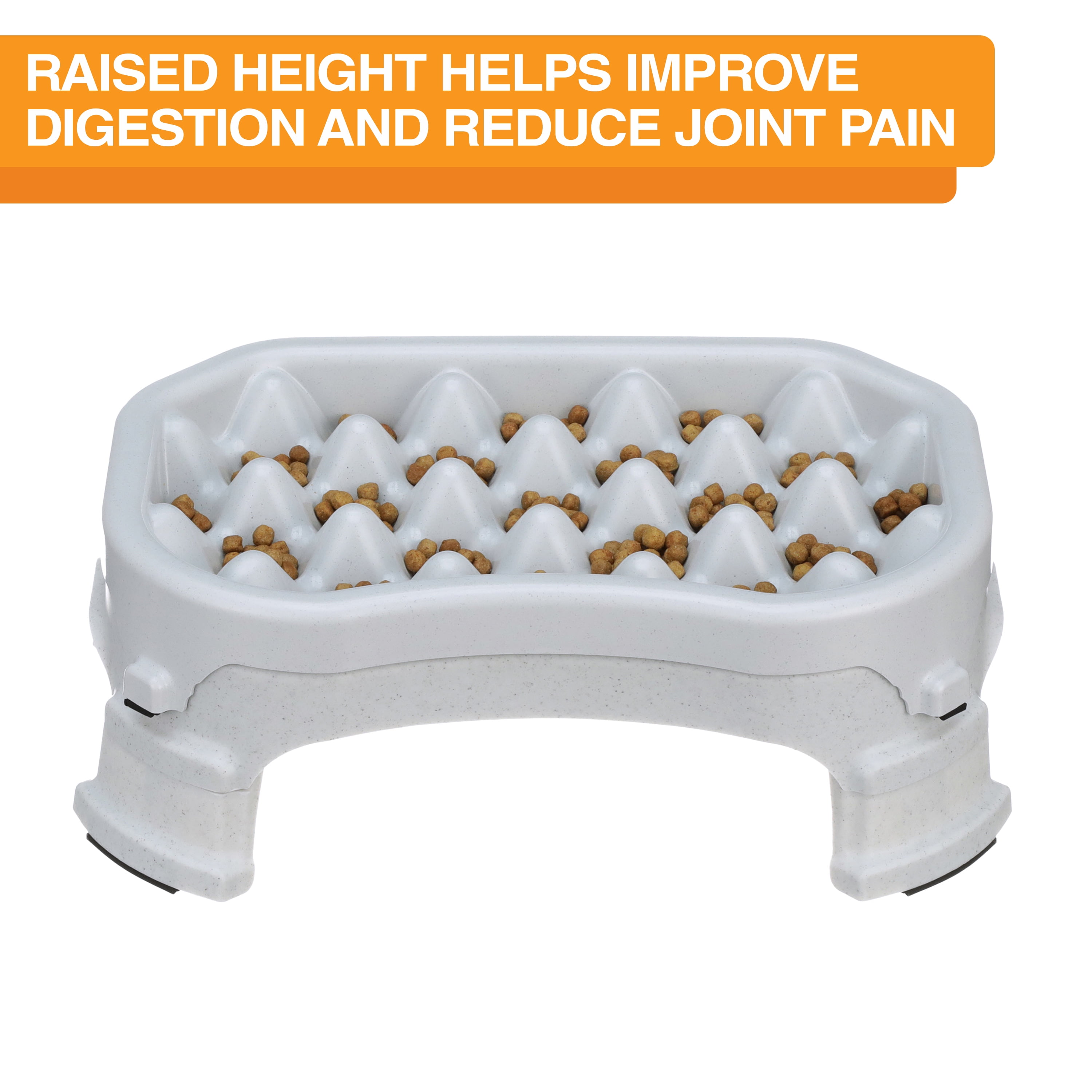 Neater Pet Brands Raised Neater Slow Feeder - Elevated & Adjustable Feeding Height - Improves Digestion, Stops Obesity, and Slows Down Eating, 2.5 Cups, Vanilla Bean