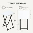 thumbnail image 3 of Foldable TV Trays, Small Folding Table, TV Trays Set of 2, TV Dinner Tray, Side Table for Bed, Couch, Portable Easy to Move, White, 3 of 13