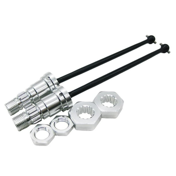 2x Eje de Transmisión Frontal Atrás Universal Accesorios de Recambio para Juguete de Coche 1/5 Plata