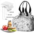 thumbnail image 4 of Boho Bohemia Flower Drawstring Lunch Bag Women - Drawstring Lunch Bag Insulated for Work Office - Stain-Resistant Large Lunchbags for Women with Multi-Pockets, 4 of 6