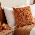 thumbnail image 6 of Fall Pillow Covers 18x18 Thanksgiving Pumpkin Embroidered Velvet Couch Decor by OVFUIZ, 6 of 8