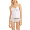 thumbnail image 1 of Conjunto de dos piezas de pijama con tirantes de encaje sólido y encaje sexy con cuello en V para mujer Fridja  nalpqowj49475, 1 of 9