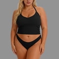 thumbnail image 4 of Craaazy Womens Plus Size Sports Tops Solid Color Racerback Ribbed Sleeveless Built-in Bra Crop Tank Tops for Workout Gift, 4 of 6