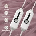thumbnail image 3 of YAKEE Electric Heated Blanket 84"x90" Queen Size with Dual Control, 4 Heat Levels, 10-Hour Auto-off, Soft Coral Fleece, Overheat Protection, Purple, 3 of 8