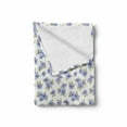thumbnail image 2 of Floral Soft Flannel Fleece Throw Blanket, Delicate Flowers and Leaves Botanical Art, Cozy Plush for Indoor and Outdoor Use, 50" x 60", Ceil Blue White, by Ambesonne, 2 of 6