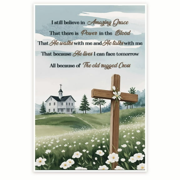 Bliss Monkey Co. I Still Believe In Amazing Grace Poster - Positive Inspiring Christian Wall Art - Jesus Decoration - 12 x 18 Inch Poster - Unframed - Premium 100lb Gloss - Made In USA - BMCP0116
