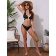 thumbnail image 5 of DARING DIVA Women's Wide Strap O Ring Cut Out Bikini Sets Small Black, 5 of 6