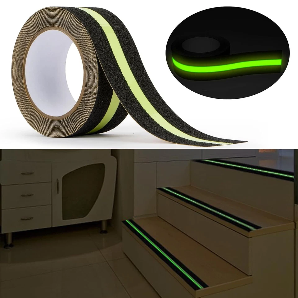CRESTIN- Anti Slip Grip Tape Safety Strips Non Slip Tape For Stairs Steps Luminous 9.8Ft