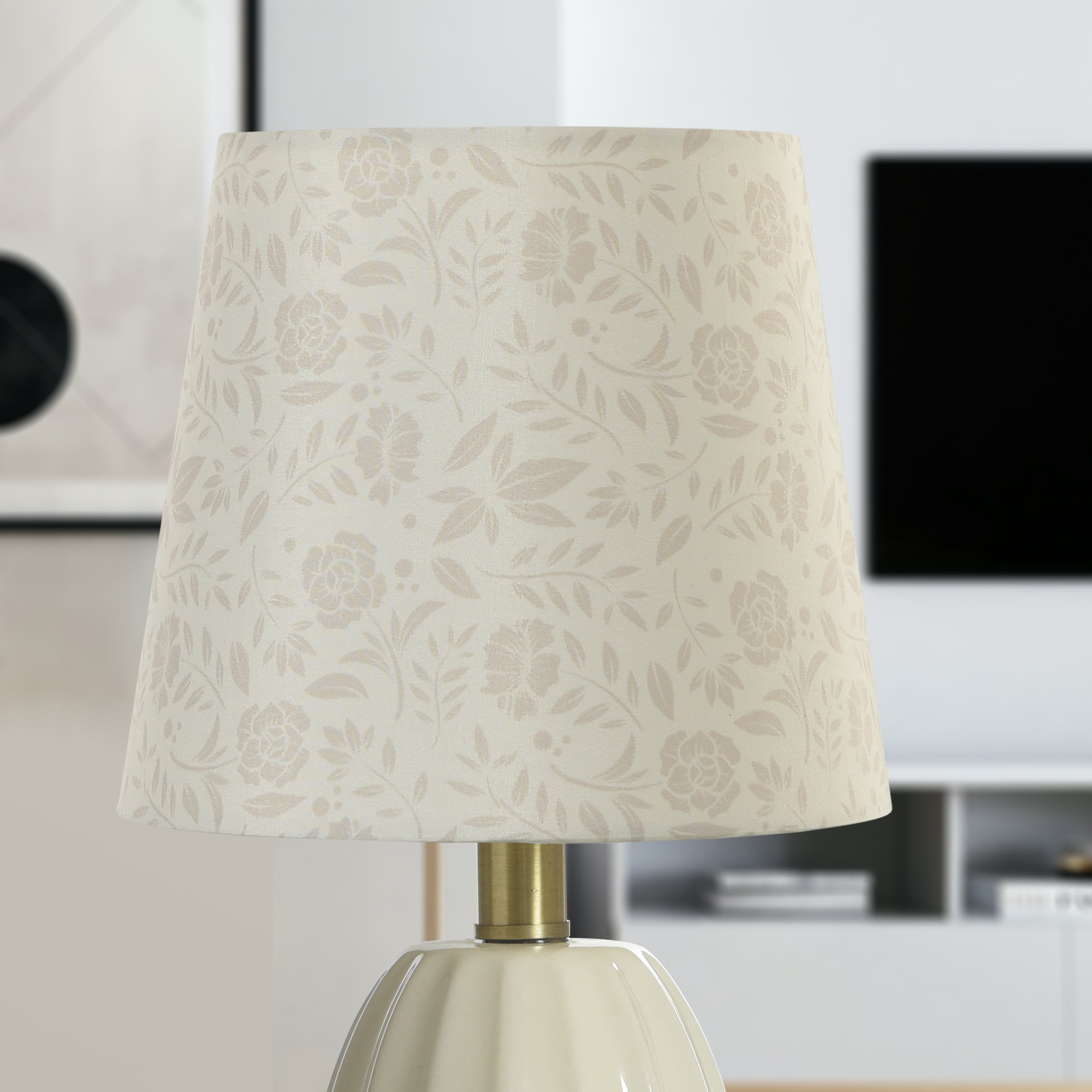 Mainstays Floral Accent Contemporary Polyester Lamp Shade, 8"L x 8"W x 7"H