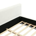thumbnail image 4 of Christopher Knight Home King Size Upholstered Platform Bed with Headboard, Solid Wood Frame, Beige, 4 of 9
