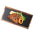 thumbnail image 2 of Tabla Para Servir Carne, Bandeja Para Servir De Madera Multiusos, Plato Para Servir Rectangular Fácil De Limpiar Con Piedra De Pizarra Para El Hogar, Cocina, Restaurante Cateissary HA015750-00, 2 of 6