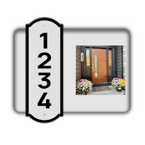 Curb-N-Sign® Vertical House Number, 911 Highly Reflective Mailbox Numbers Customized Sign for House, made in USA, Address Plaque Outside Sign, (White and Black, 10 x 3.5 inches)