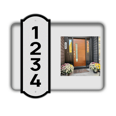 Curb-N-Sign® Vertical House Number, 911 Highly Reflective Mailbox Numbers Customized Sign for House, made in USA, Address Plaque Outside Sign, (White and Black, 10 x 3.5 inches)