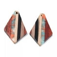 thumbnail image 2 of U8MO 20pcs Rhombus Resin Walnut Wood Pendants Colorful Dangle Charms Ornament 33x20mm, 2 of 2